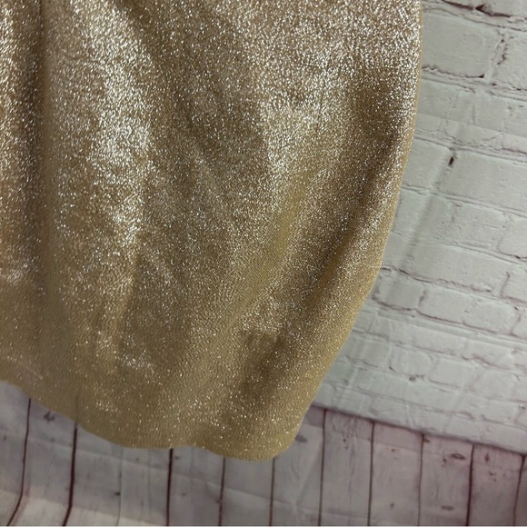 Trina Turk Gold Shimmer one shoulder embellished formal mini dress glam - Picture 11 of 11